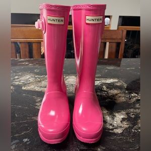 NWoT US Size 3M/4F tall pink hunter boots